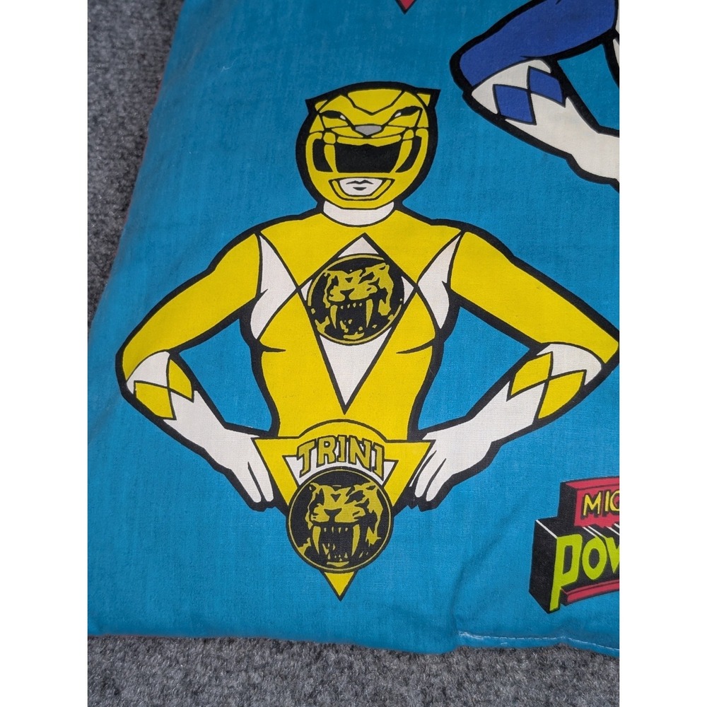 Vintage 1993 Mighty Morphin Power Rangers 18" Throw Pillow Double Sided Zach - Picture 7 of 15